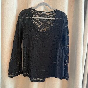Express Black Lace Blouse
